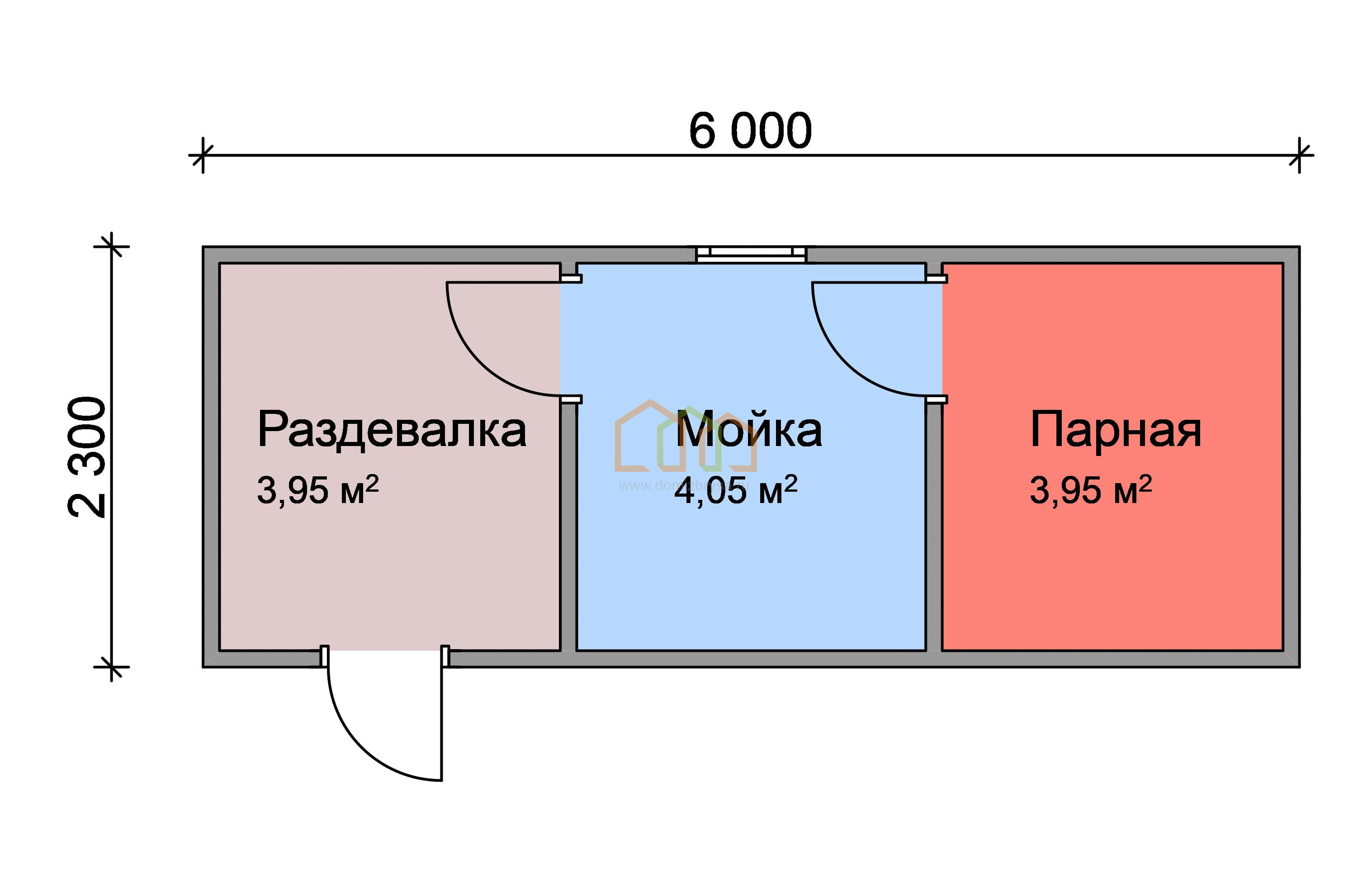 Перевозная баня из бруса 6х2,3 Площадь: 13.8 м² в готовом виде за 327000  под ключ в Обнинске